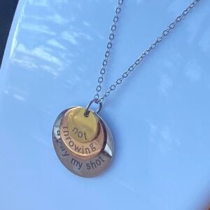 18k gold plated “not throwing away my shot” Pendant Necklace